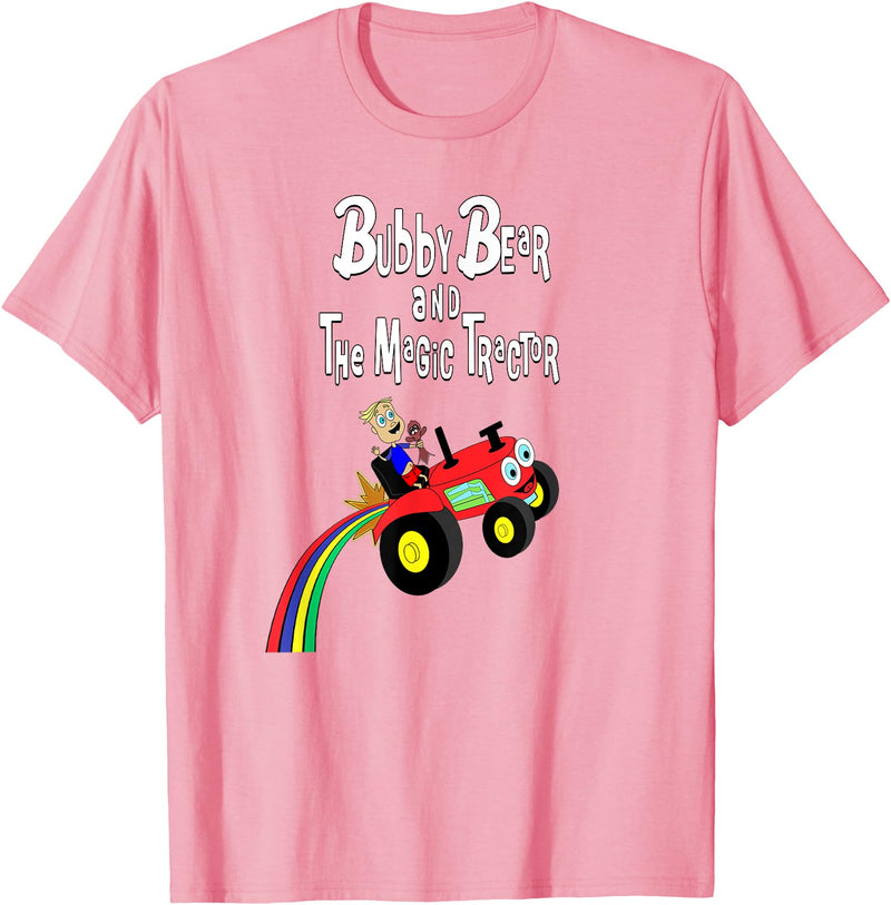 Strange Planet Apparel Bubby Bear and the Magic Tractor T-Shirt - Pink