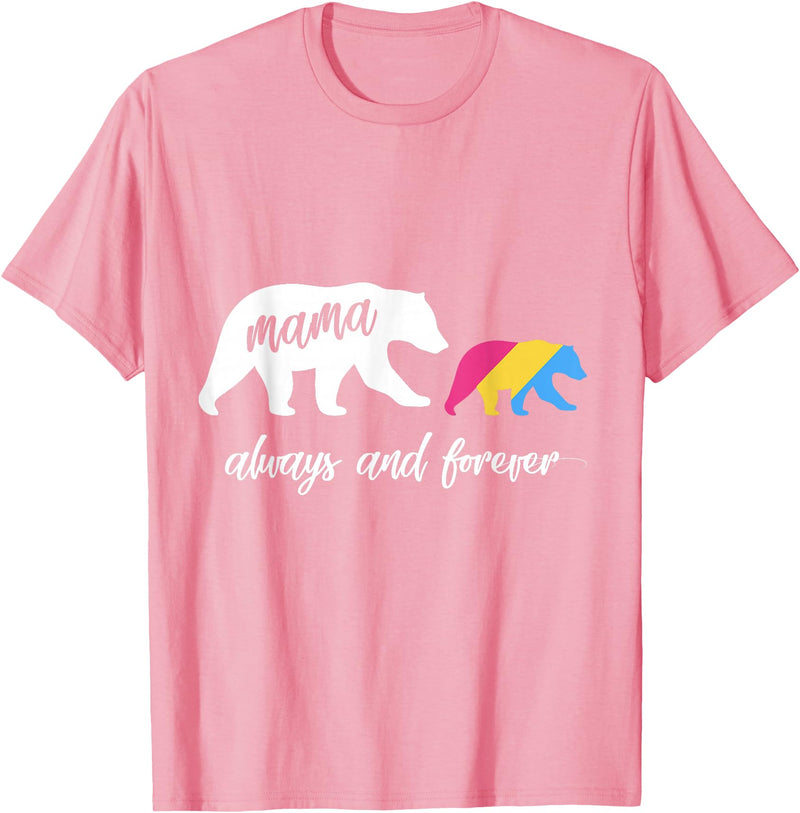 Cute Pansexual and Bisexual Mama Gift Tee Cute Pansexual Mama Bear T-Shirt - Pink