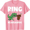 Funny Ring Bearer Wedding Ring Funny Ring Bearer Security Bear Dino Wedding Party Ring T-Shirt - Pink