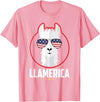 Cool Llama - Zoo - Wildlife Stuff Llamerica Llama T-Shirt - Pink