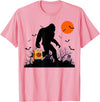 Dibble Dabble Designs Halloween Funny Halloween Bigfoot Trick or Treating - Bigfoot T-Shirt - Pink