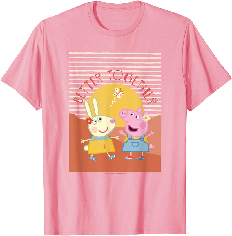 Peppa Pig Better Together Rebecca Rabbit Retro Portrait T-Shirt - Pink