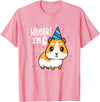 Guinea Pig Birthday by Joy Haus Guinea Pig Birthday Party Wheek Kids 6 Year Old 6th Outfit T-Shirt - Pink