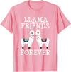Llama Friendship Girls Llama Friends Girls Women Llama Friendship T-Shirt - Pink
