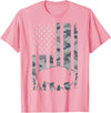 Usa Patriot American Bison Western Bufallo Bison USA Flag American Buffalo 4th of July T-Shirt - Pink