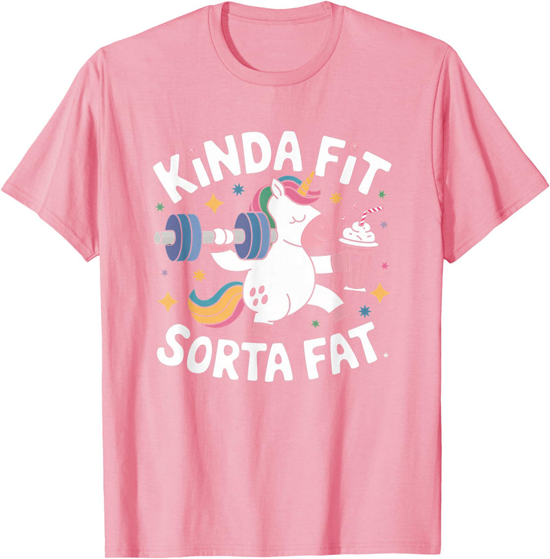 Kinda Fit Sorta Fat Gift Funny Gym Weightlifting Kinda Fit Sorta Fat Tshirt Funny Gym Body Cute Bear Retro T-Shirt - Pink