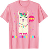 Llamazing Birthday Party Outfit Llama Lovers Mom Of The Birthday Girl Cute Mama Llama Alpaca Llamazing T-Shirt - Pink