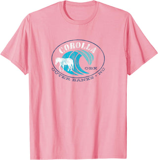 Corolla Wild Horse Shirt and Company Outerbanks NC Corolla Wild Horse T-Shirt - Pink