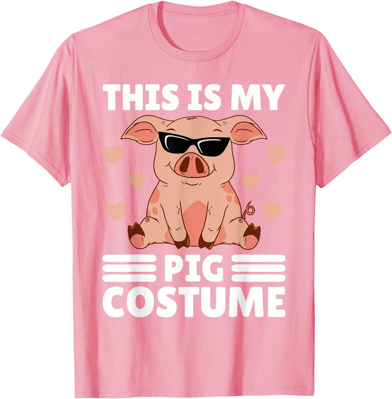 Funny Pig Costume For Women Or Girls This is My My Pig Costume Women Pig Stuff Funny Farmer Girl T-Shirt - Pink