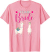 Mrs Bachelorette Engagement Bride Wedding Party Team Bride Alpaca Llama Bachelorette Groom Married Engage T-Shirt - Pink