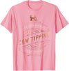 Cow Tipping Designs Fun All Country Team with Cow Toppings T-Shirt - Pink