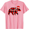 Naughty or Nice Matching Shirts Naughty or Nice Christmas Couple Naughty Bear Red Plaid T-Shirt - Pink