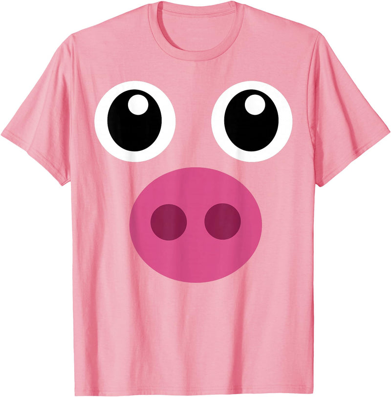 Women And Kids Pig T-Shirts Funny Pig Face Shirt Swine Halloween Costume Gift T-Shirt - As Pictured