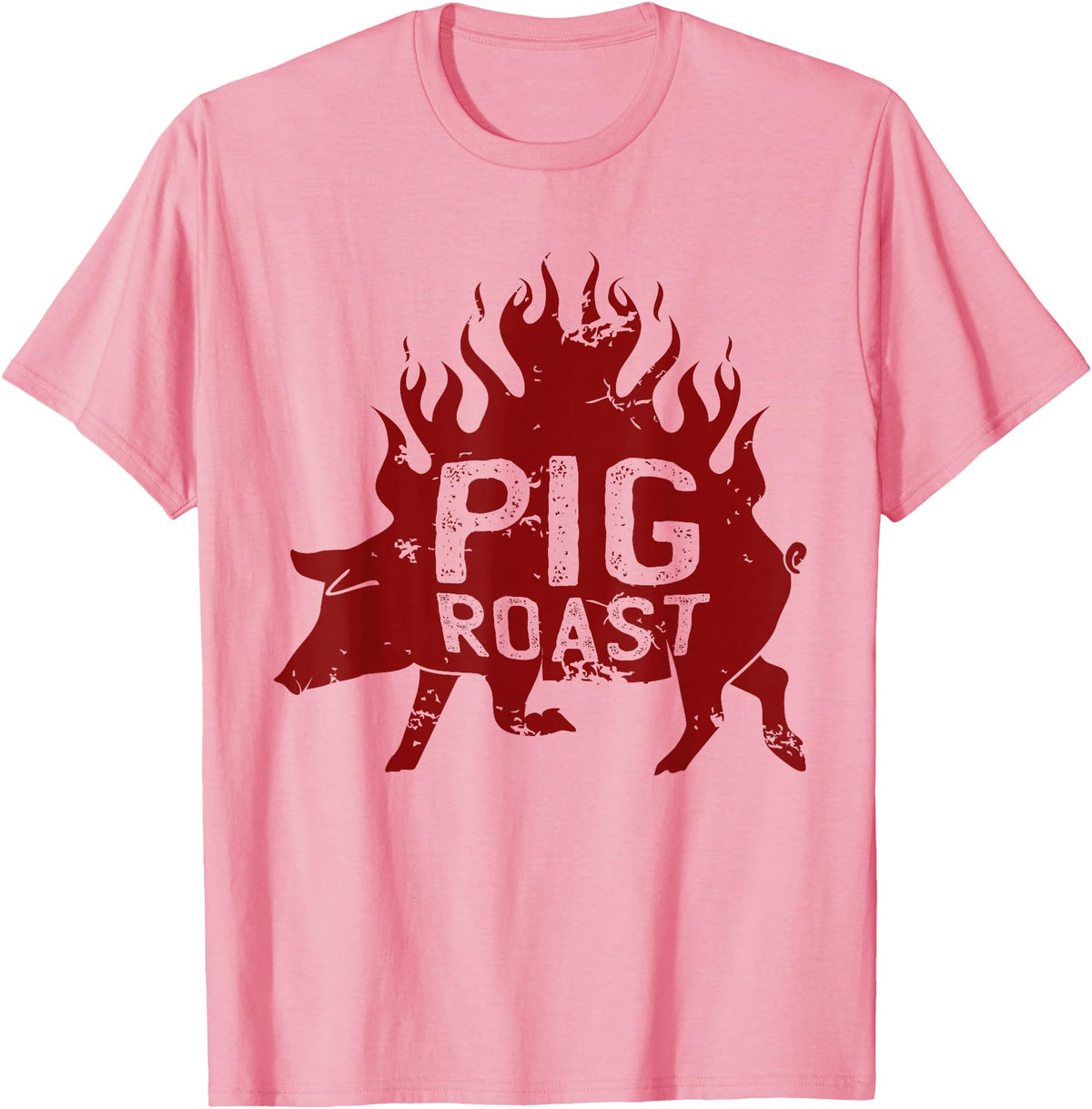 Flavorful Roasted Pork Pig Roast Meat grilling Roast Grilled Barbecue T-Shirt - Pink