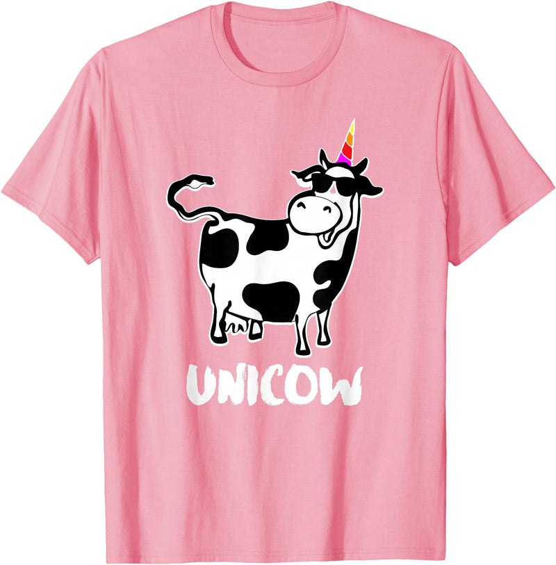 Cool Cow Lover Shirts & Funny Dairy Farmer Gifts Unicow. Cute Dairy Cow Farmer Shirt Funny Cow Lover Gift T-Shirt - Pink