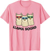 Llama Gifts For Llama Lovers Llama Squad Team Llama Matching Sunglasses LLamas T-Shirt - Pink