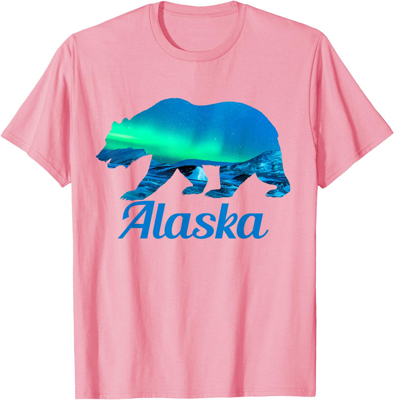 Alaska Apparel & Gifts Alaska Grizzly Polar Bear Arctic Nature Winter T-Shirt - Pink