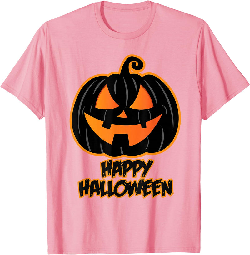 Pumpkin Halloween Party Design Happy Halloween for Men and Women - Pumpkin Halloween T-Shirt - Pink