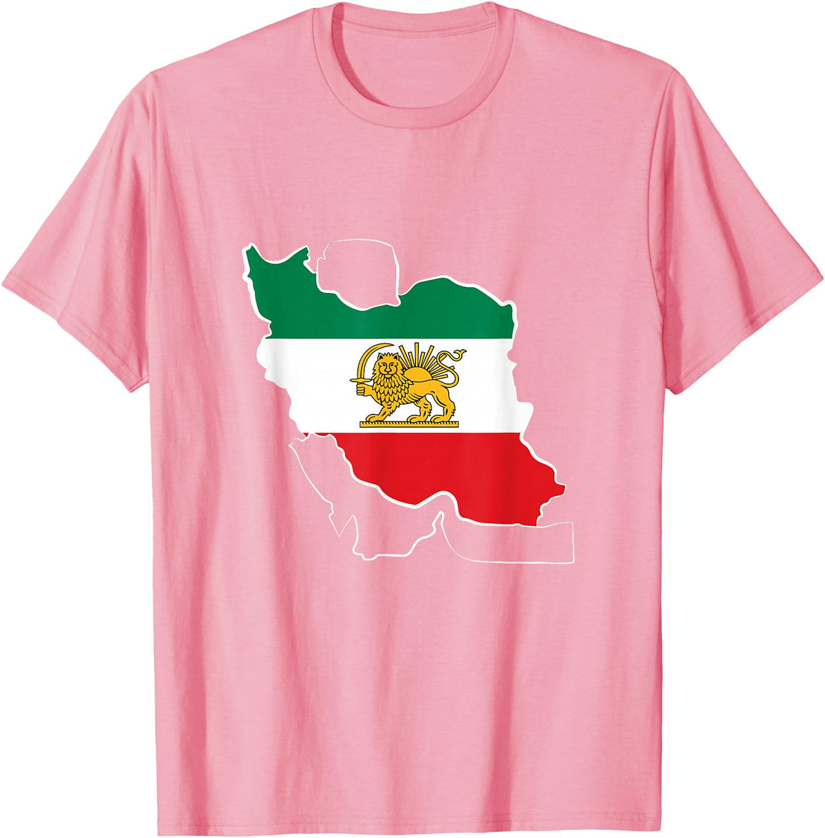ToranjDesignArt Lion and Sun - Shir Khorshid -Iran Flag- Persian T-Shirt - Pink