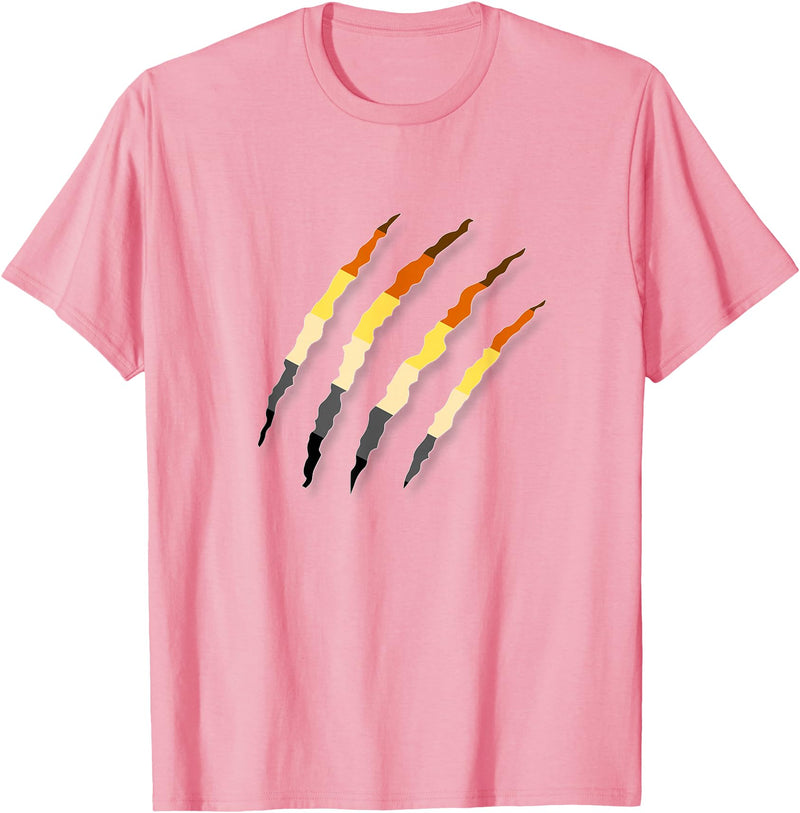 Gay Bear Pride T-Shirts LGBT Gay Bear Pride Shirt For Men - Bear Paw Scratch Cub T-Shirt - Pink