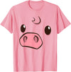 Emotion Faces DIY Animal Halloween Costumes Cute Pig Animal Face Disguise Costume Swine Easy Halloween T-Shirt - Pink
