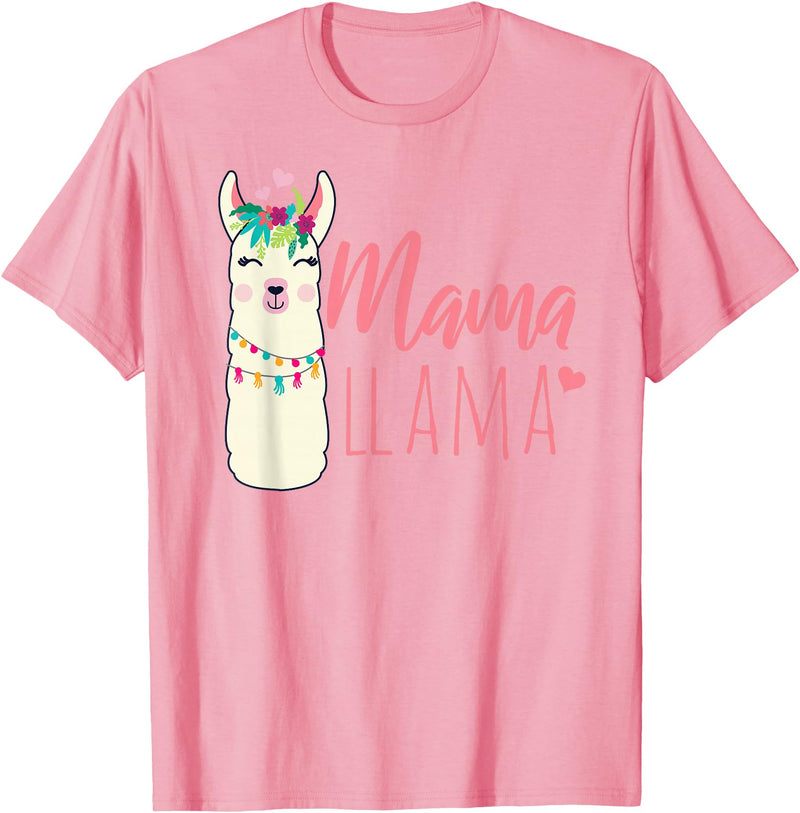 ADVENTURE ALPACA LLAMAS Designs MAMA LLAMA Funny Mother Lamas Meme T-Shirt - Pink