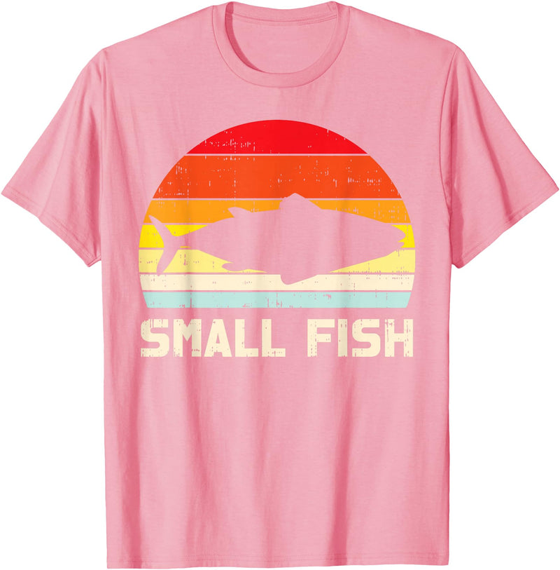BoredKoalas Fish Fishing Shirts Fisherman Gifts Small Fish Retro Bass Fishing Family Matching Son Boys Gift T-Shirt - Pink