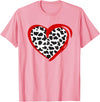 Cow Pattern Clothing for Cow Lover Heart Cow Print T-Shirt - Pink