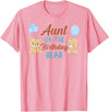 Family Birthday Bear Gifts Aunt of The Birthday Boy Bear 1st Birthday Party Boy T-Shirt - Pink