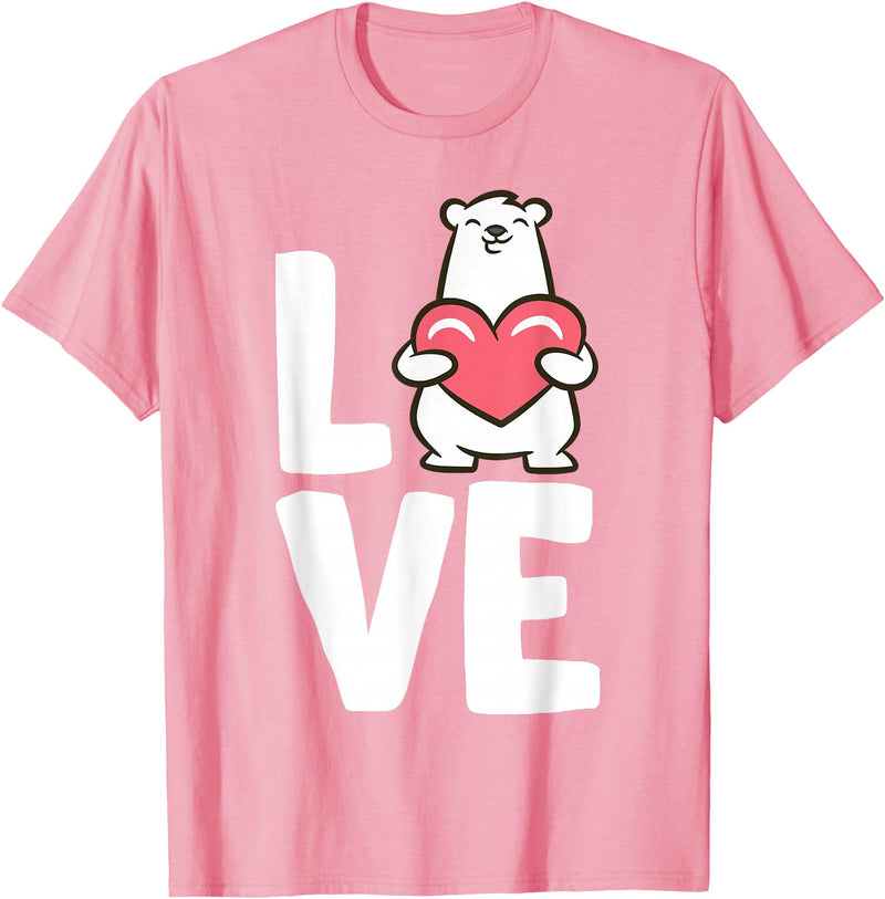 Cute Polar Bear Gifts And Tees I Love Polar Bears T-Shirt - Pink
