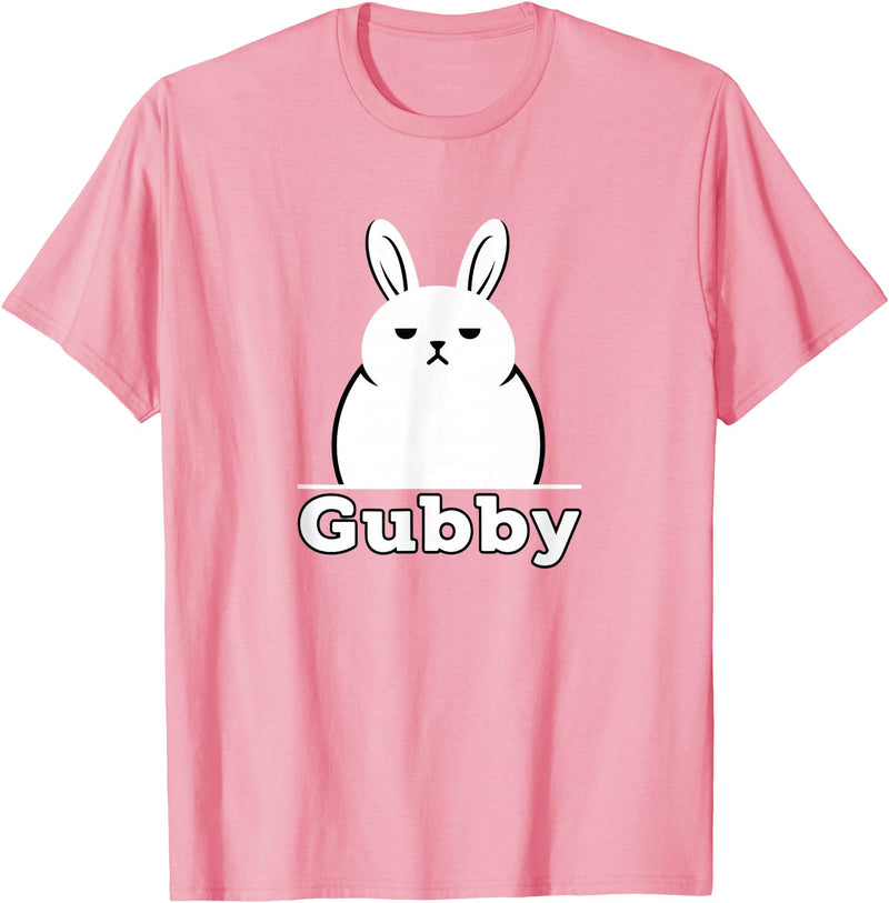 Gubby Rabbit Anime Funny Character Cute Grumpy Bunny T-Shirt in Pink