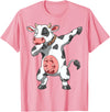 DabbingTastic Dabbing Cow Dab Cow Dancing Cow Farm Birthday Party T-Shirt - Pink