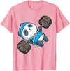 BCC Funny Panda Shirts & Panda Bear Gifts Panda Bear Gym Workout Training Bench Press Weight Lifting T-Shirt - Pink