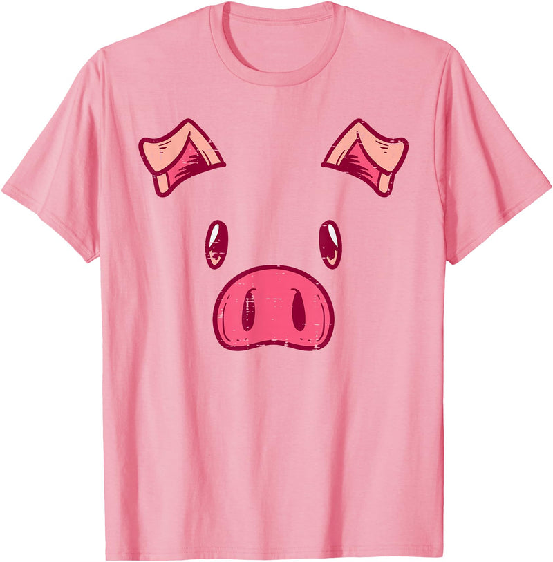 Easy Halloween Shirts Costumes Boy Girl Men Women Pig Face Cute Halloween Swine Animal Costume Men Women Kids T-Shirt - As Pictured