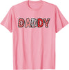 Retro Christmas Valentine Matching Family Tees Hearts Buffalo Plaid Dad Daddy Valentines Day T-Shirt - Pink