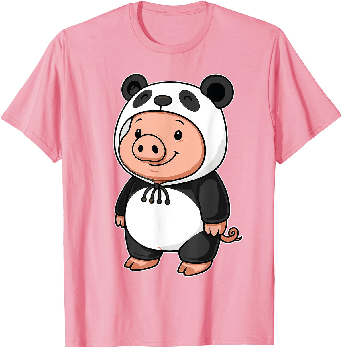 Pig In Panda Costume Kawaii Design Kawaii Pig In Panda Costume for Girls kids Pig Lover T-Shirt - Pink