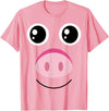 Cute Pig Face Halloween Outfit Groups Gifts Idea Funny Pig Face Swine Halloween Costume For Couples & Family T-Shirt - Pink