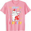 Hiking Lover Design Its My 16th Birthday Dabbing Polar Bear T-Shirt - Pink