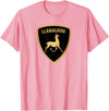 Llamaghini Apparel Co Llamaghini Funny Hillarious Llama Emblem Parody Fun Design T-Shirt - Pink