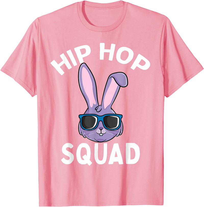 Hip Hop Squad Funny Happy Easter Bunny Rabbit Children Boys T-Shirt in Pink