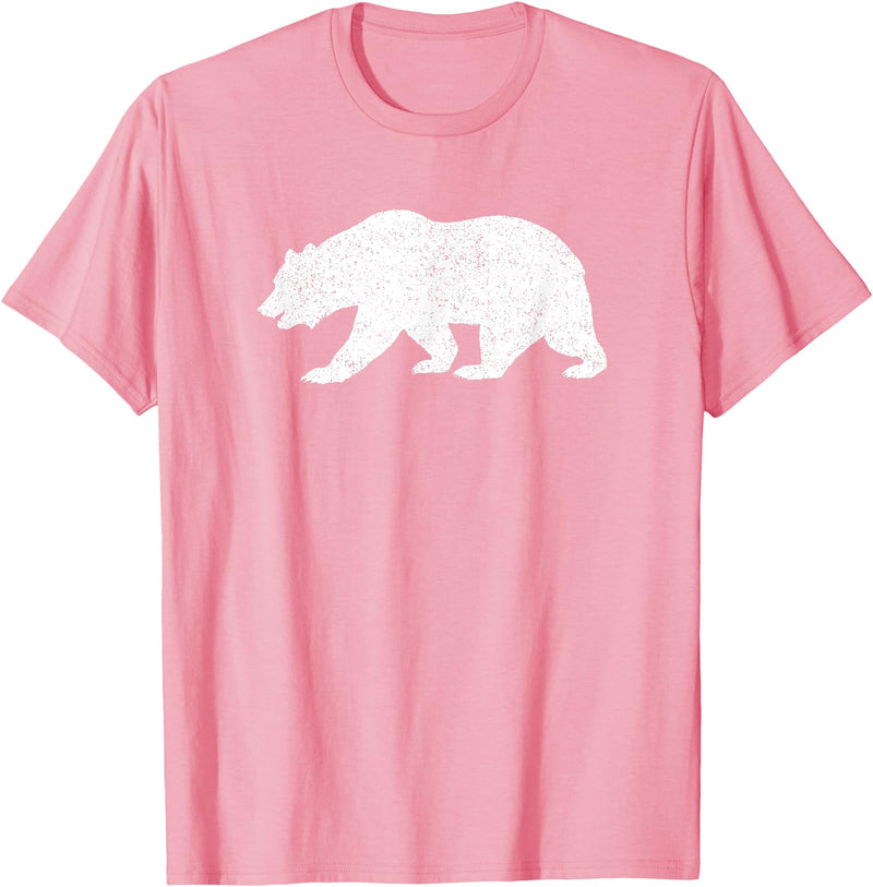 CALIFORNIA REPUBLIC GRIZZLY BEAR APPAREL California Grizzly Bear State Flag CALI Republic Silhouette T-Shirt - Pink
