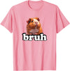 Funny Animal Cavy Mom Gifts T Shirts & Hoodies Bruh Bro Kids Boys Girls Cute Wheek Merch Guinea Pig Lover T-Shirt - Pink