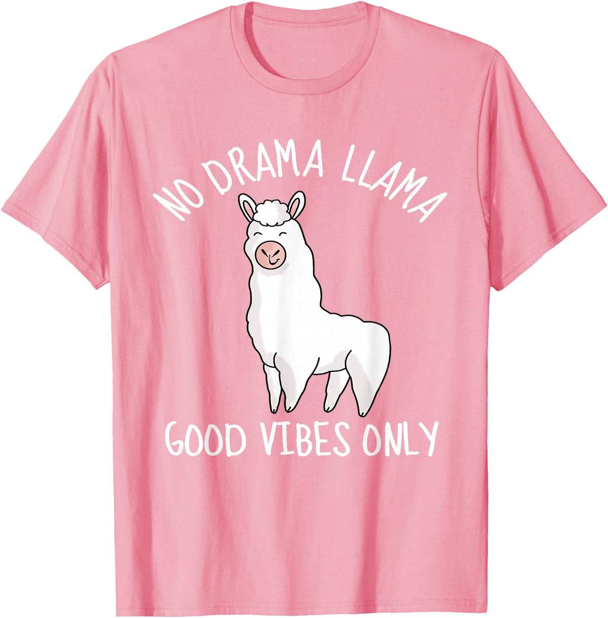 Llama Lama Llma Lamma No Drama Items Supplies Llama Love Good Vibes School Girls Kids Women Teens Gift T-Shirt - Pink