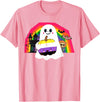 LGBTQ Nonbinary Pride Halloween Designs Non Binary LGBT Halloween Costumes Ghost Gay Nonbinary Flag T-Shirt - Pink