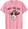 Funny Cow Lover Gifts Crazy Cow Lady T-Shirt - Pink
