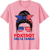 Messy Bun Bear Foxtrots Deltas Tangos Funny Tees Messy Bun Foxtrots Deltas Tangos Bear Foxtrots Deltas Tango T-Shirt - Pink