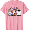 Cavy Crew Halloween Guinea Pig Art Cute Guinea Pig Halloween Witch Mummy Ghost T-Shirt - Pink