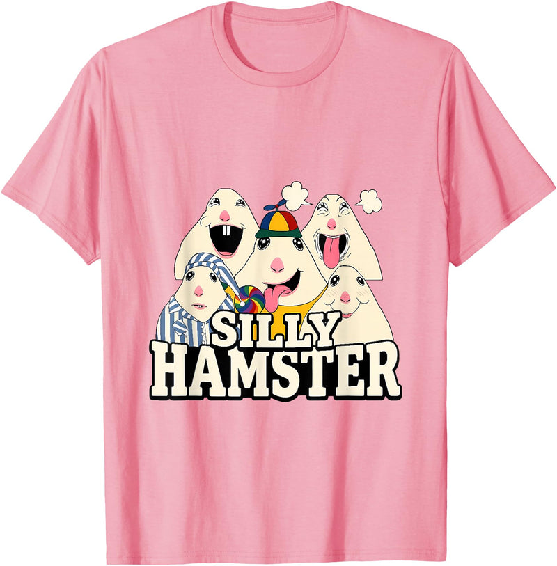 Funny Joke Silly Hamster Brain Rot Meme T-Shirt - Pink