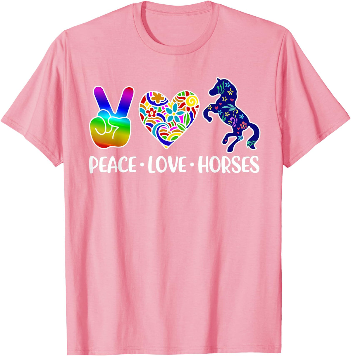 Peace Love Horses Clothing Peace Love Horses T-Shirt - Pink