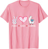 Peace Love llama Lovers Designs Co. Peace Love Llamas Gift for Girls Boys Kids Women Men Llama T-Shirt - Pink